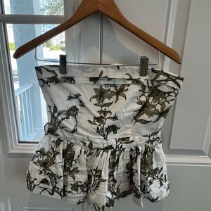 Floral Strapless Peplum Top - Hunter Bell